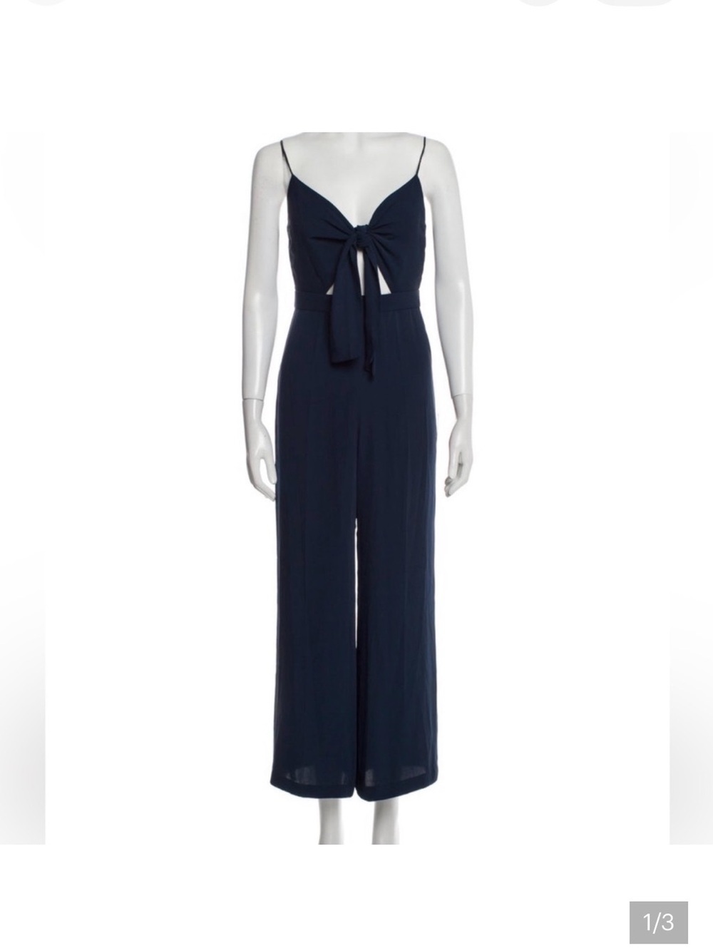 JAYGODFREY Navy Front-Tie Wide-Leg Jumpsuit